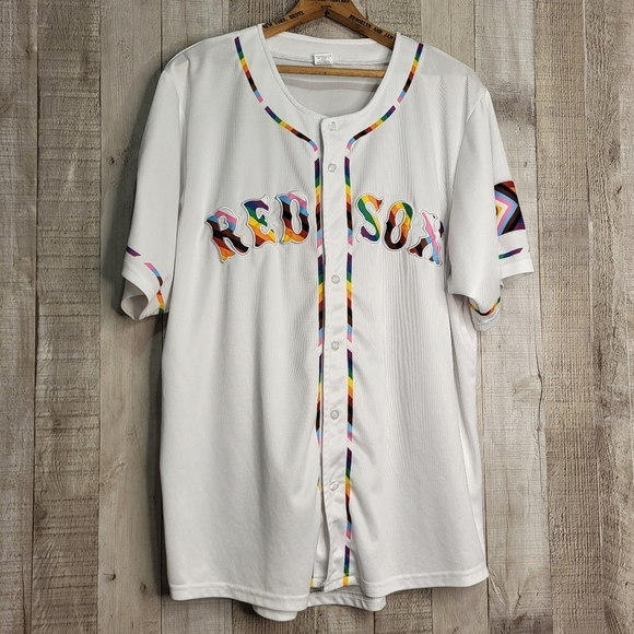 Boston Red Sox Baseball Pride Jersey 2023. Size Large. Unisex - Picture 1 of 10